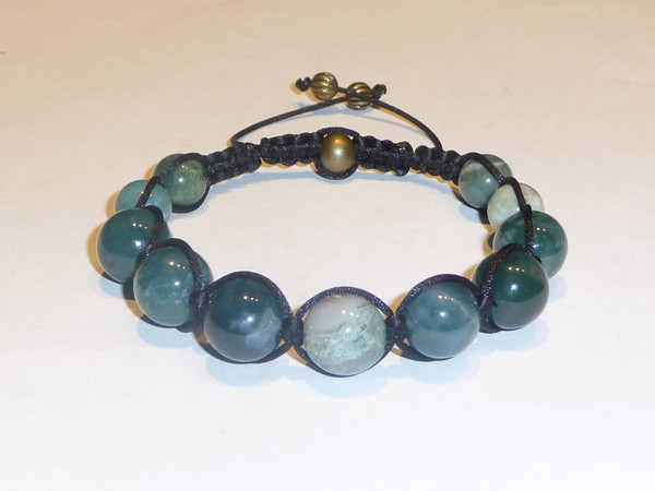 Bracelet shamballa homme agates mousses