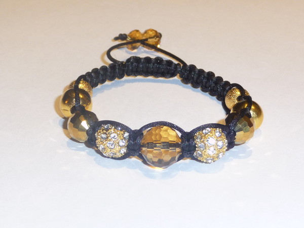 Bracelet shamballa bohème or