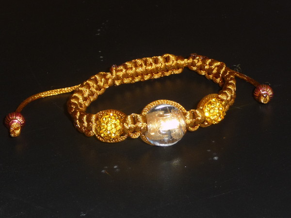 Bracelet shamballa golden globe