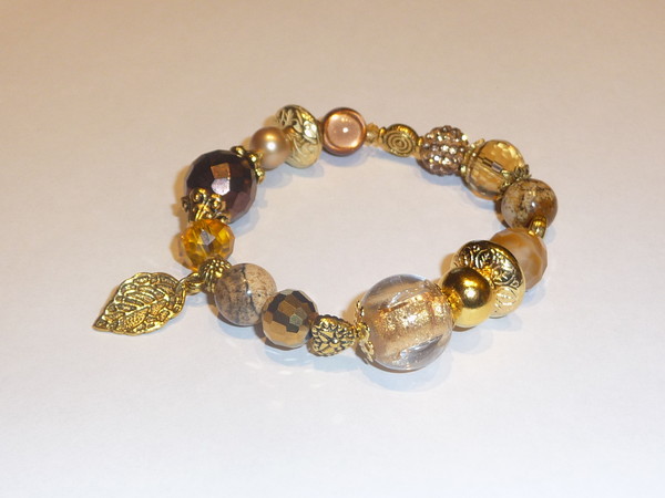 bracelet élastique doré...j'adore !