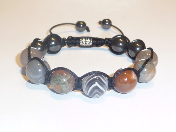 Bracelet Shamballa femme agates du Botswana