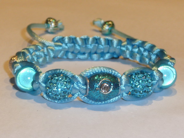 Bracelet Shamballa cachemire blue