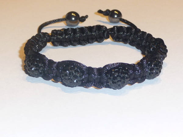 Bracelet shamballa black carbon