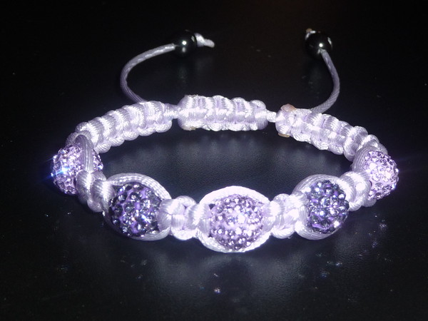 Bracelet shamballa mauve
