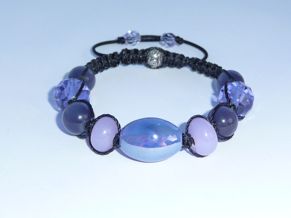 Bracelet shamballa céramique tanzanite